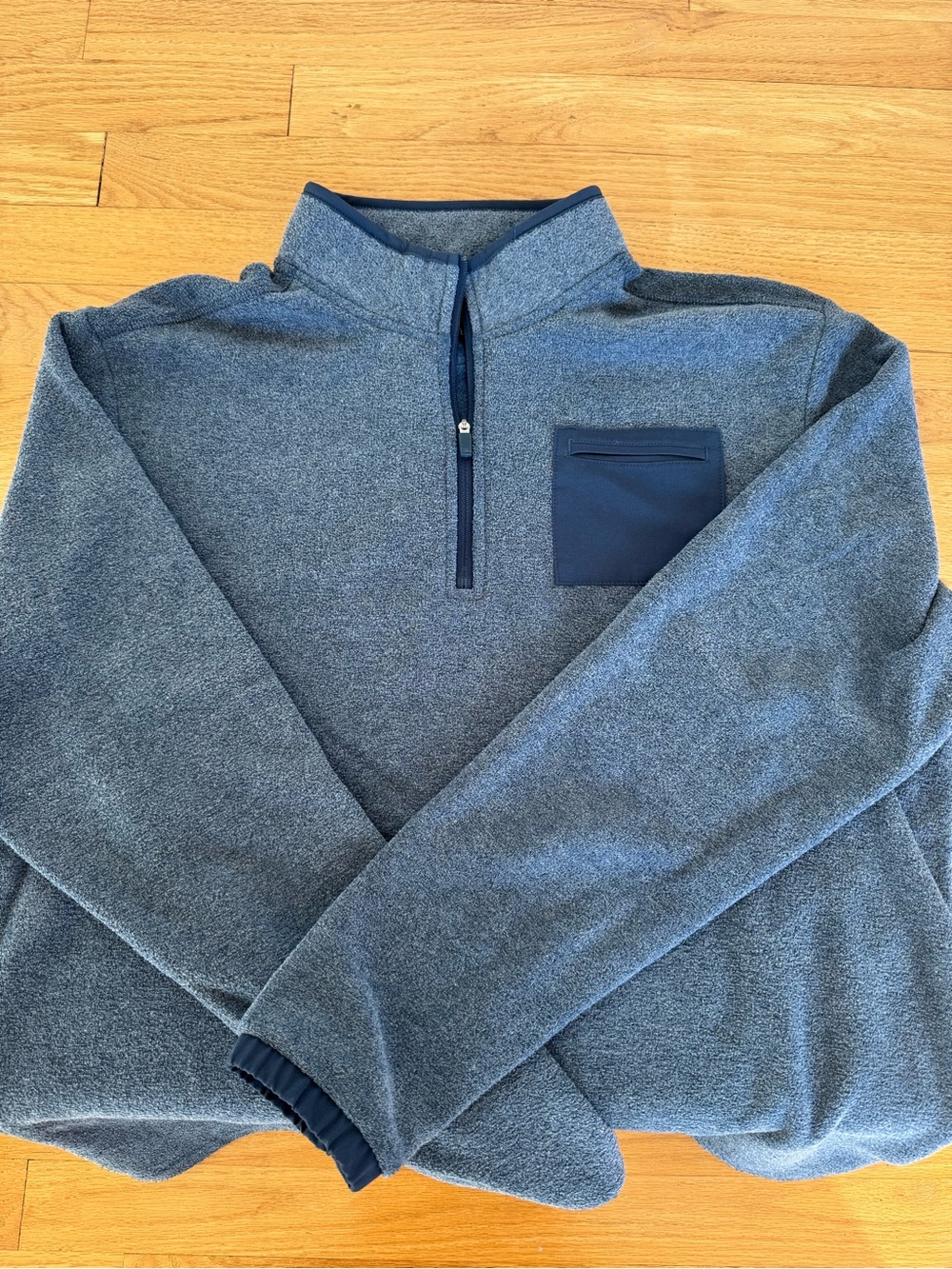 adidas Men's Navy Blue Quarter-Zip Fleece Pullover